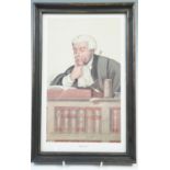 Four uniformly framed "Spy Prints" depicting judges, 23 x 35 cm