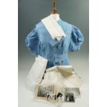 Two nurse's uniforms, circa 1940s, together with related photographs