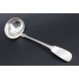 A 19th Century provincial Scottish silver fiddle pattern sauce ladle, Rettie and Son, Aberdeen, 33 g