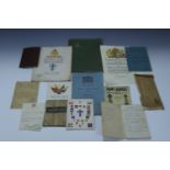 Sundry items of military printed matter including "Rank Badges in the Navy, Army, RAF and