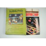 A group of vintage board games including Subbuteo, Monopoly and Booby Trap