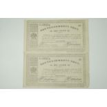 A pair of South African Republic, Boer War period banknotes, 'Gouvernements Noot', one pounds,