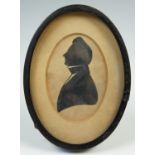 A framed late Nineteenth Century silhouette, 18.5 cm