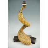 A ram's horn lamp, 36 cm