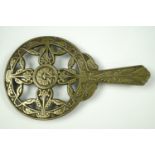 A Victorian Kenrick cast brass trivet, 22.5 cm