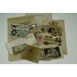 Sundry items of military ephemera including Second World War fascist Italian propaganda postcards,