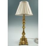 A gilt table lamp, 50 cm