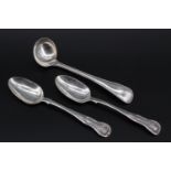 A pair of 19th Century Queen's pattern silver teaspoons, Edinburgh, 1874 and a 19th Century beaded