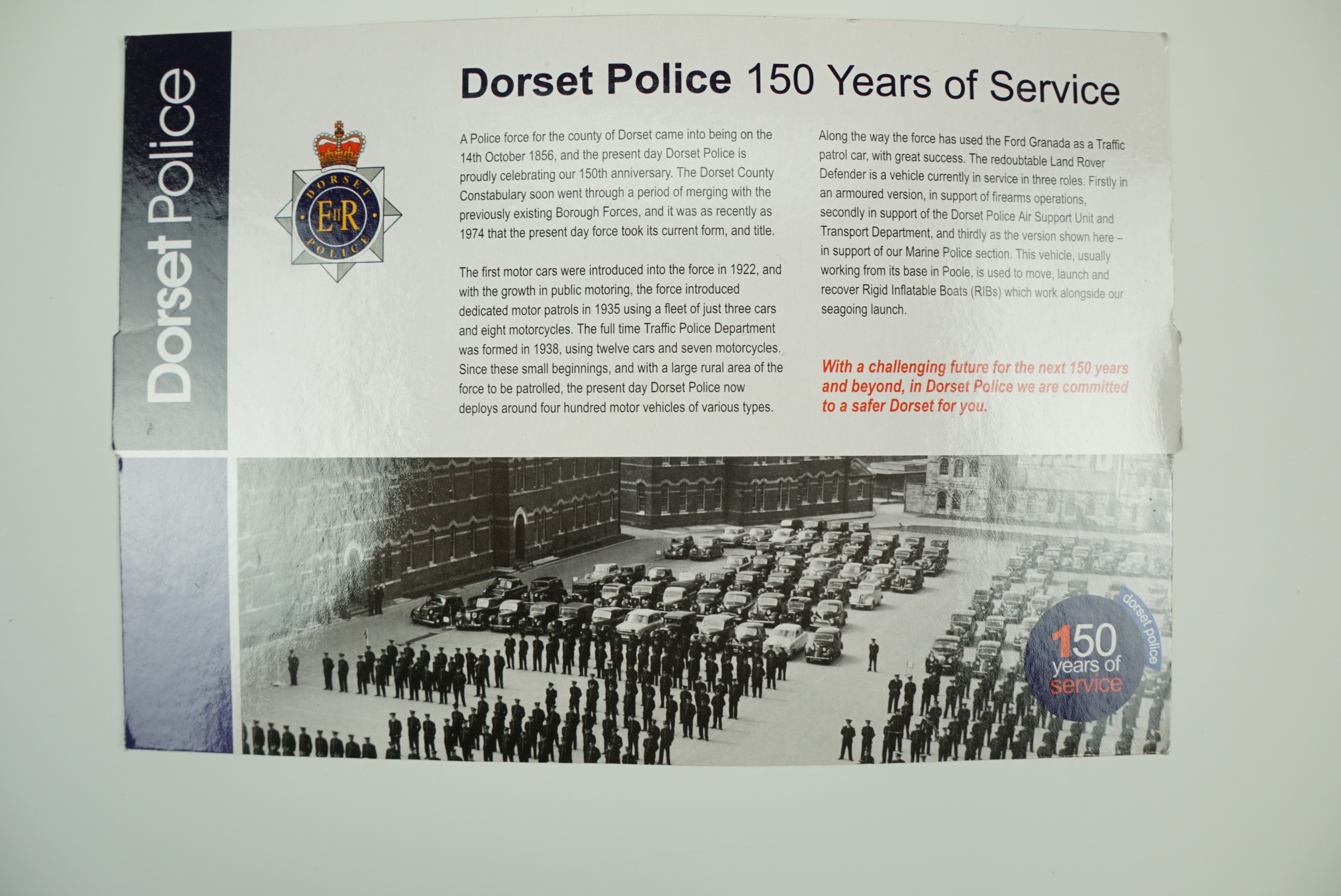 A Dorset Police commemorative glass paperweight, celebrating 150 years of policing, a Royal - Image 3 of 4