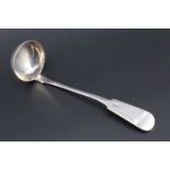 A George III Scottish provincial silver fiddle pattern sauce ladle, Perth, David Greig