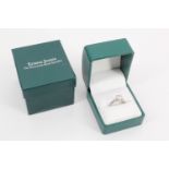 A 1.3 ct solitaire diamond ring, the brilliant cut stone cathedral set of a platinum shank, M/N, 4.8