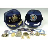A collection of Canadian Police cap badges, comprising Montreal Police, Ontario Police, Royal
