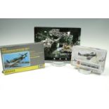 A boxed "Air Strike 1" model aircraft kit together with Airfix playing card games set etc