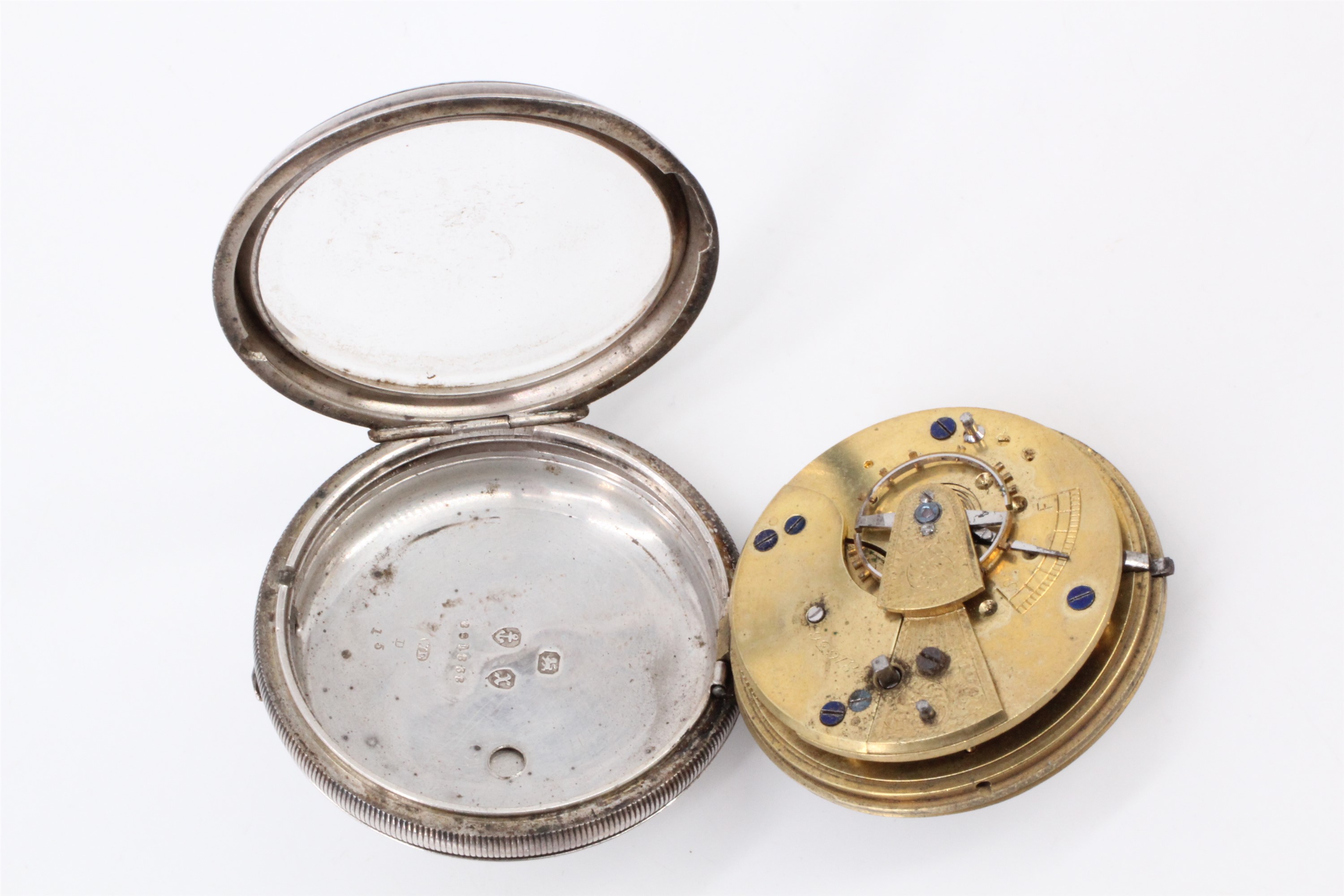 A Victorian silver cased pocket watch, having a white face with Roman numerals and subsidiary - Image 2 of 2