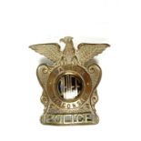 American police cap badge, Wisconsin Chief of Police, Waupon Police Dept., brass with central