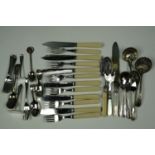 A quantity of electroplate cutlery including child's feeding spoons etc