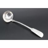 An early 19th Century provincial Scottish silver fiddle pattern sauce ladle, W Jamieson, Aberdeen,