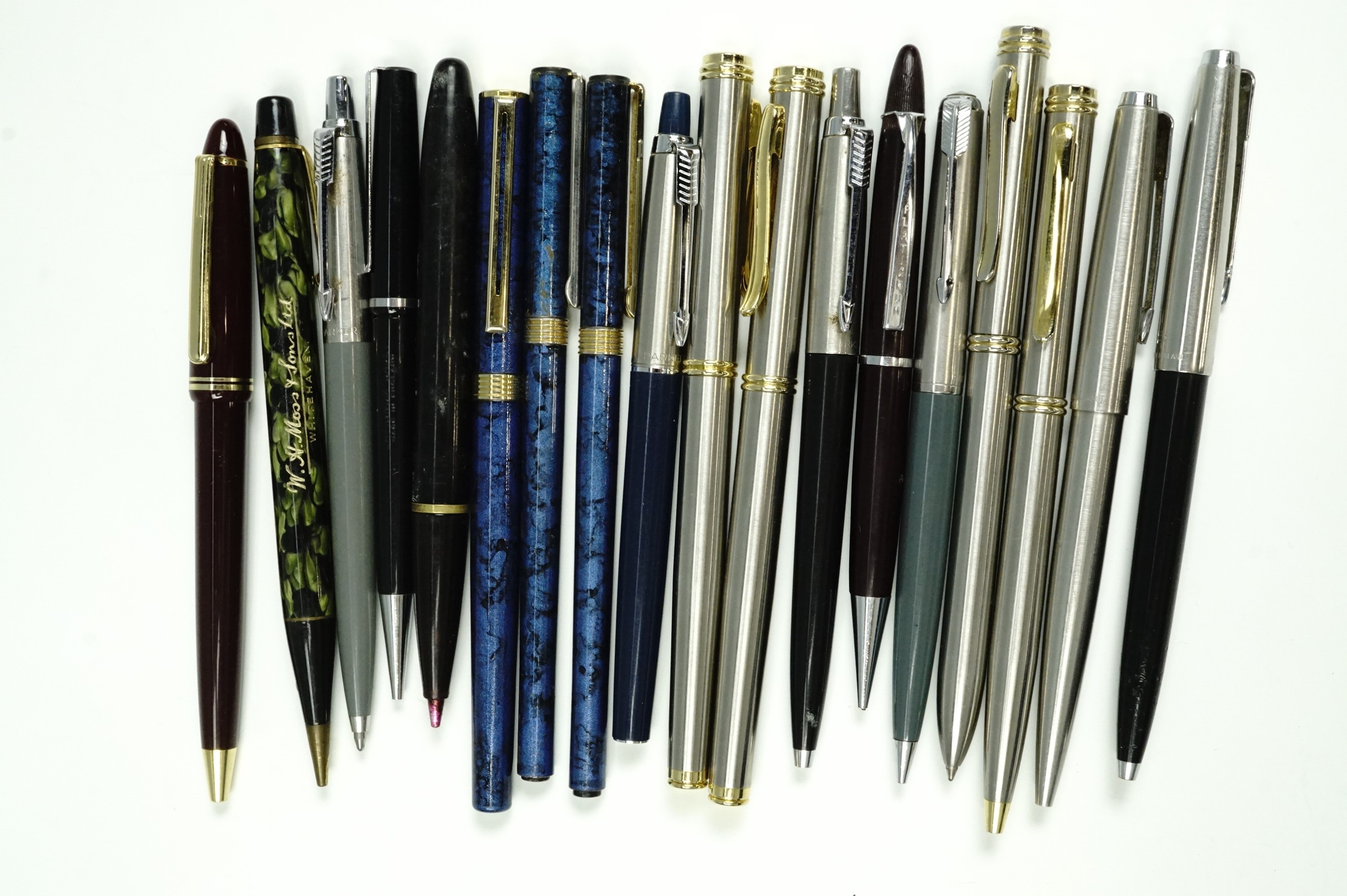 A quantity of Parker ball-point pens, together with sundry other pens