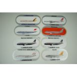 Airbus promotional stickers depicting aircraft in various liveries including CAAC Airlines, formerly