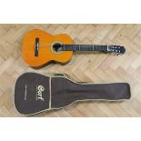 A Messina classical guitar and case, size 4/4