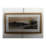W H Earp (19th Century) A pair of panoramic river views, depicting fishermen on boats, wood