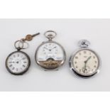 A late 19th / early 20th Century Hebdomas type pocket watch, together with a late 19th Century