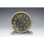 An early 20th Century Italian bedside alarm clock, 14 cm, (a/f)