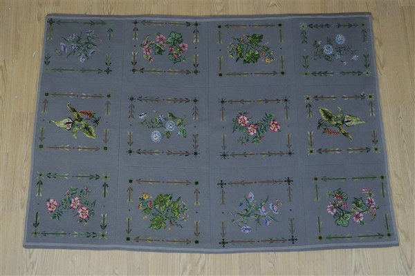 A floral needlework drape, second quarter 20th Century, 122 x 173 cm