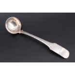 A George III Scottish provincial silver fiddle pattern sauce ladle, Greenock, Alexander Campbell