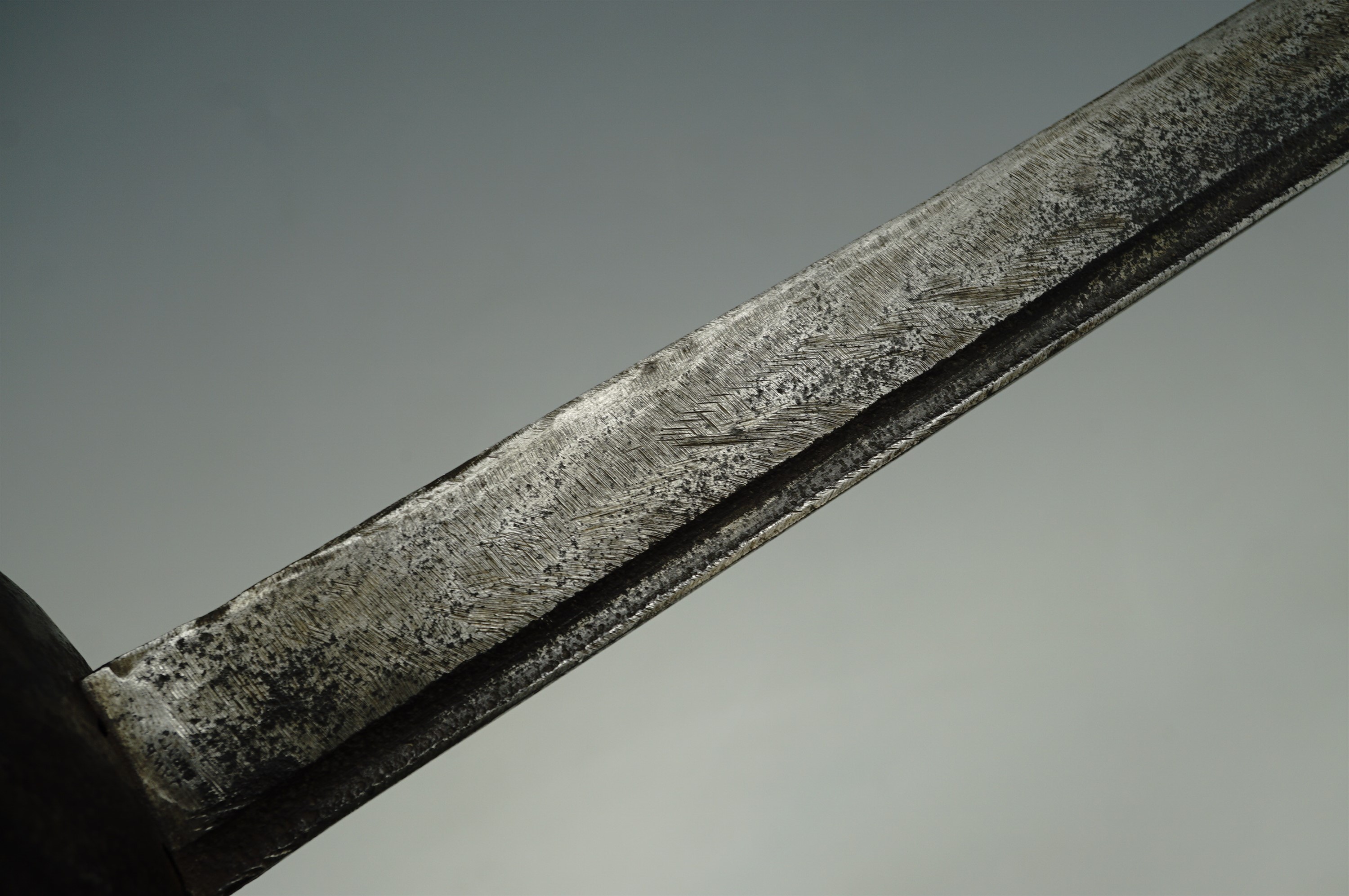 An 18th Century "double disc hilt" naval cutlass by Dawes of Birmingham, having an iron hilt, the - Image 8 of 10