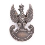 A Free Polish army nickel / electroplate cap badge, converted from "blades" to screw post fixing, 55