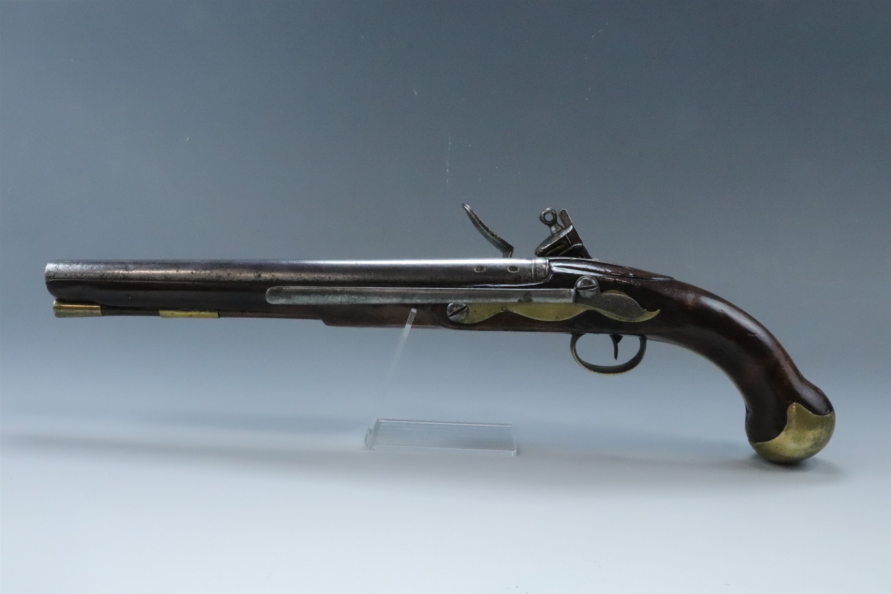 An extremely early Tower flintlock Sea Service pistol, the lock plate dated 1719 - Image 5 of 9