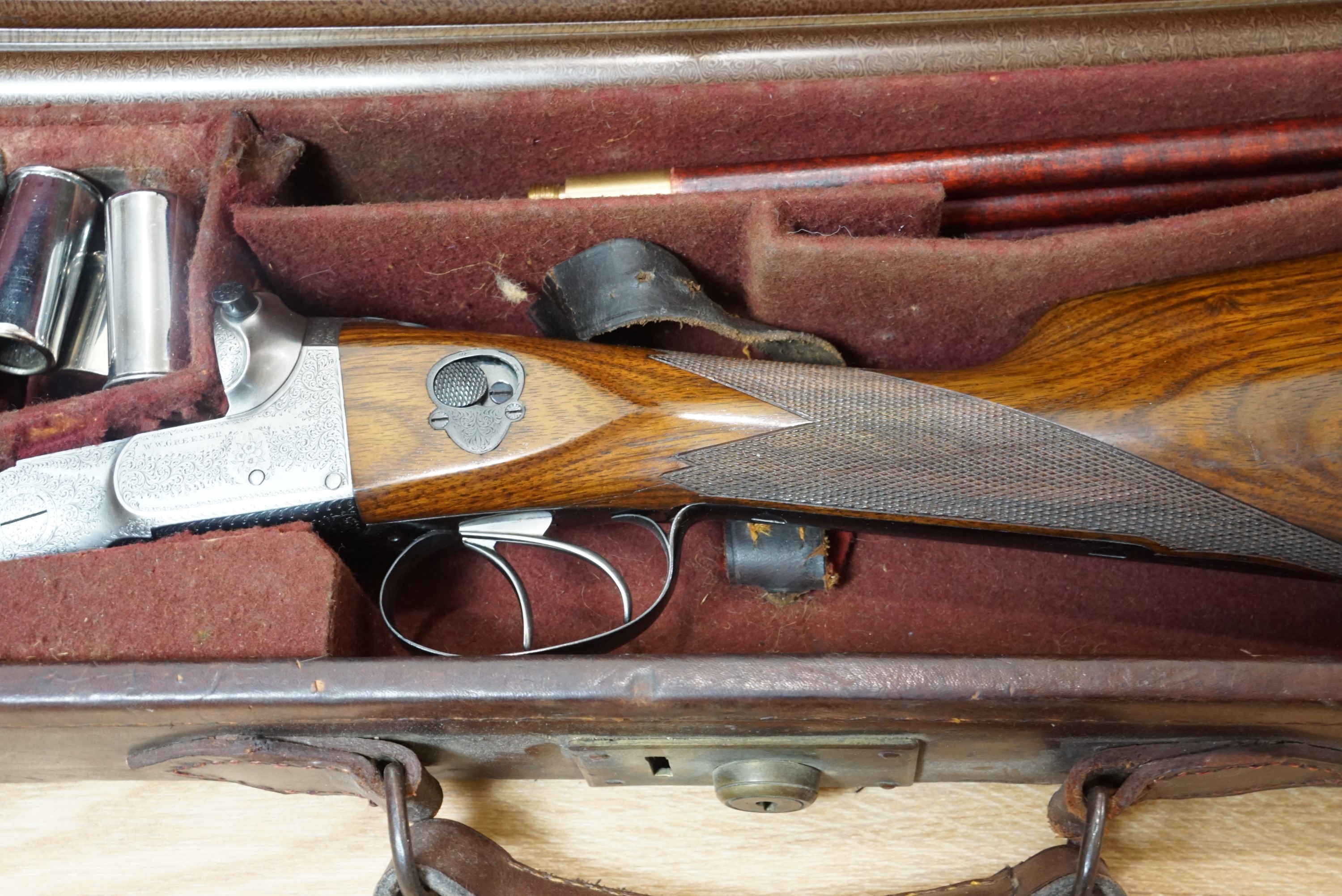 A W.W. Greener, 12 bore side by side boxlock ejector shotgun, 27269, Greener side safety, straight - Image 6 of 15