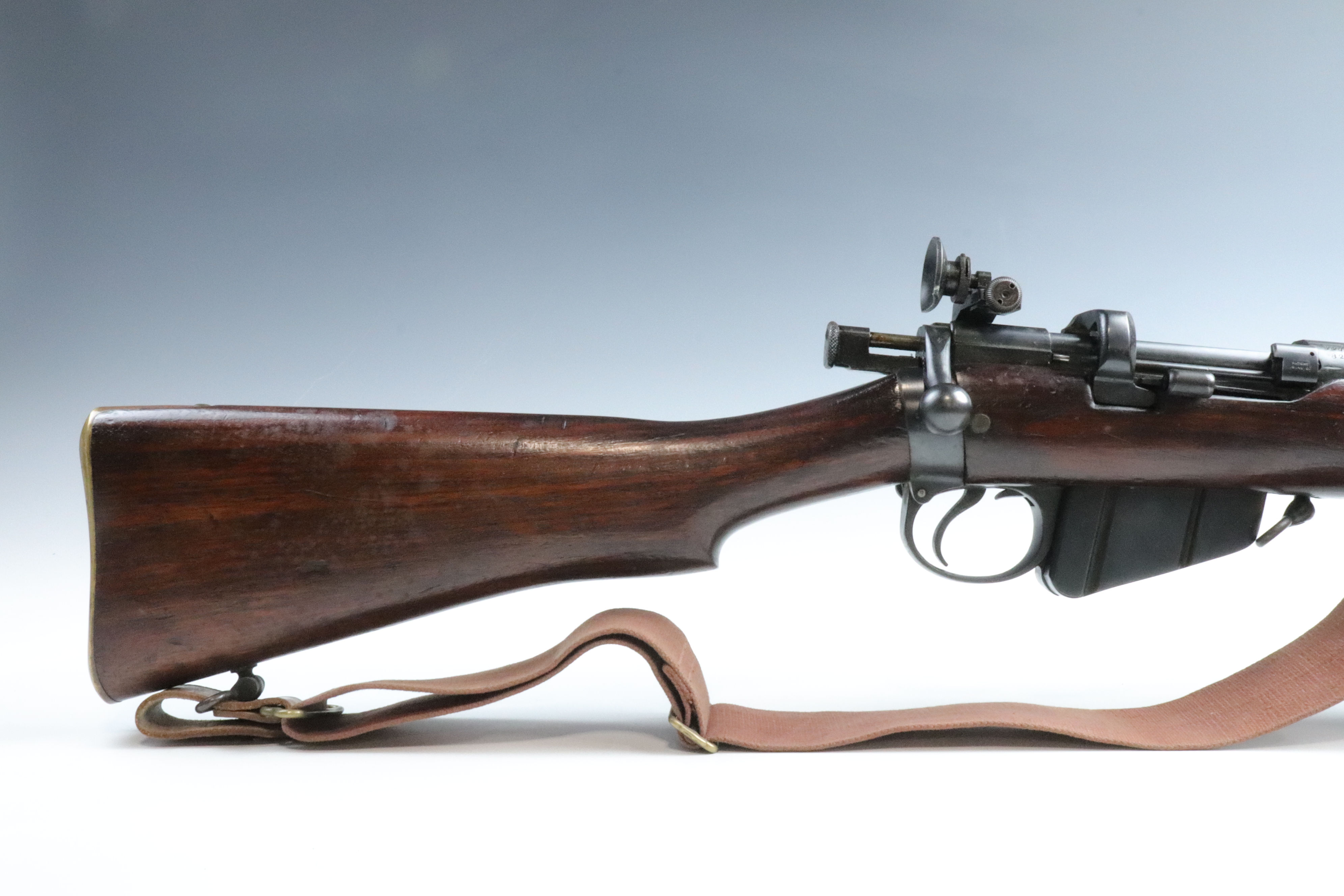 A late 19th Century B.S.A. Lee-Speed .303 bolt action rifle, action retaining most of its blueing,