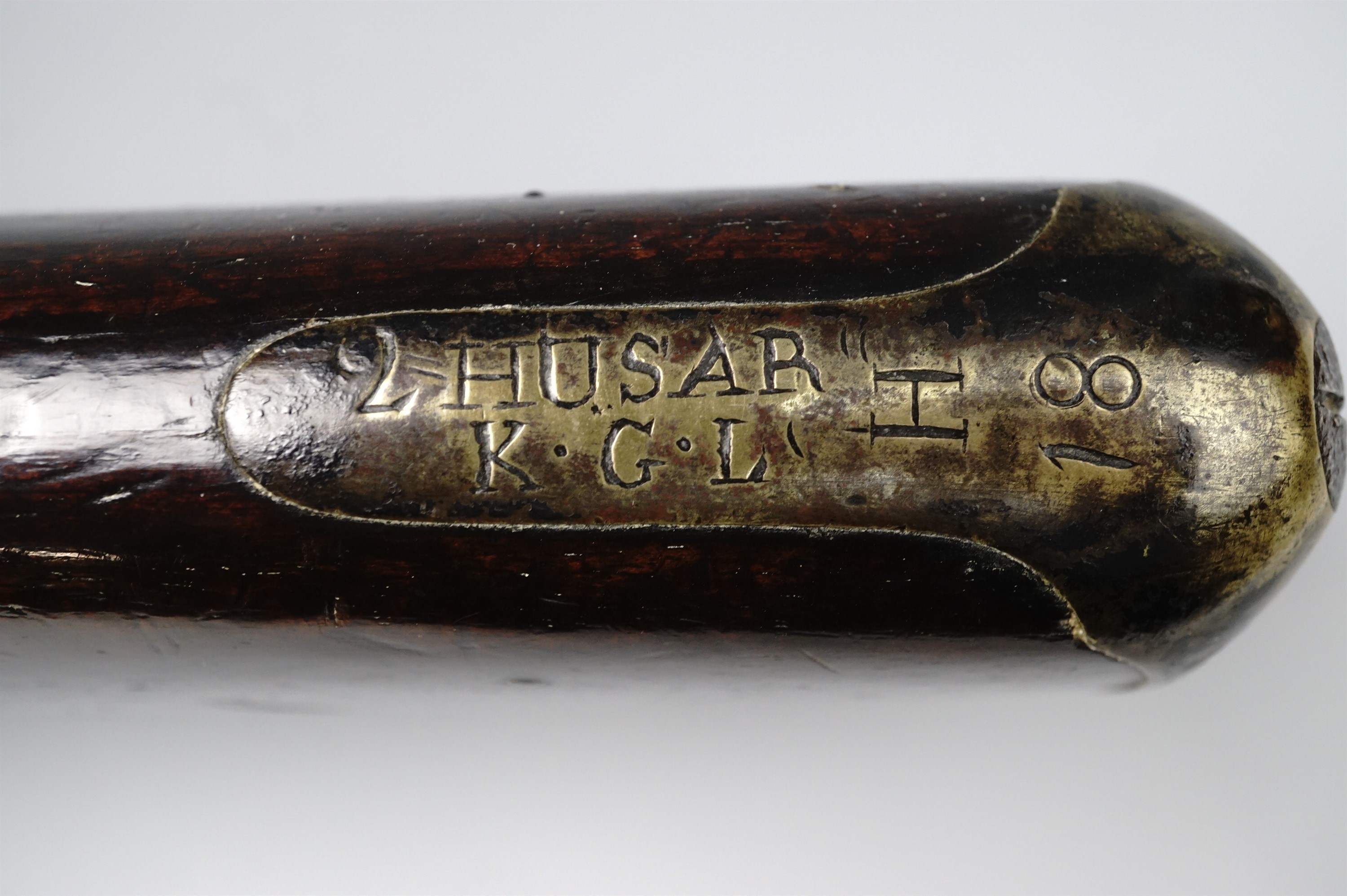 [ King's German Legion ] A George III Paget flintlock cavalry carbine, its butt plate tang - Image 10 of 10