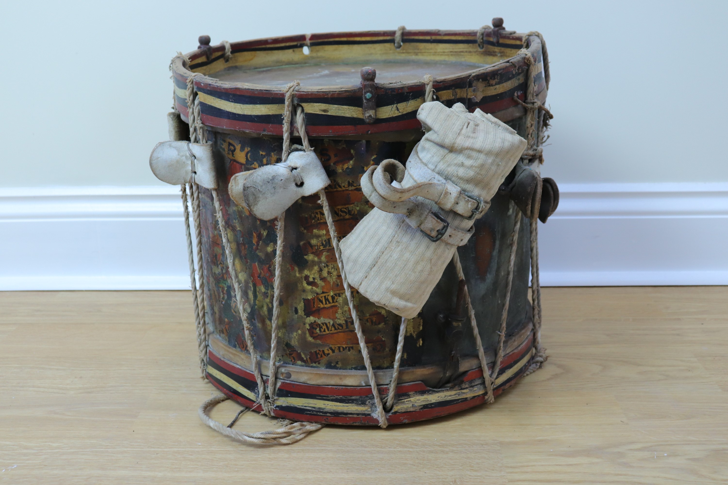 A Victorian 1st Grenadier Guards side drum by Potter, the body stamped "1st G G, No 2" - Image 4 of 7