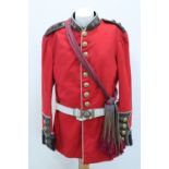 A Victorian Grenadier Guards lieutenant colonel's dress tunic with sash and buff leather sword belt,