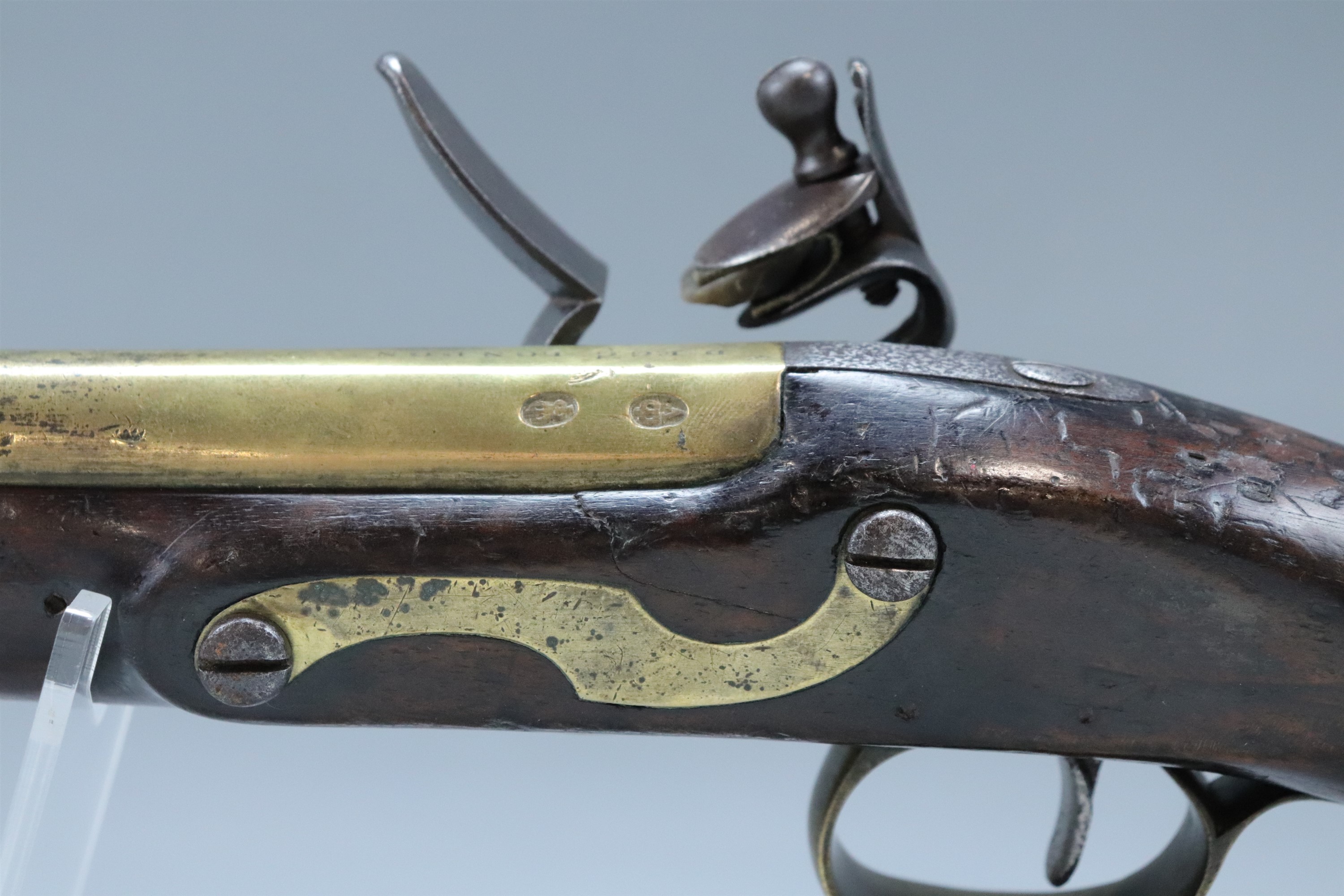 A George III 25-bore military flintlock brass-barrelled pistol by Durs Egg, as commissioned by the - Image 7 of 9