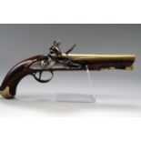 A George III 25-bore military flintlock brass-barrelled pistol by Durs Egg, as commissioned by the