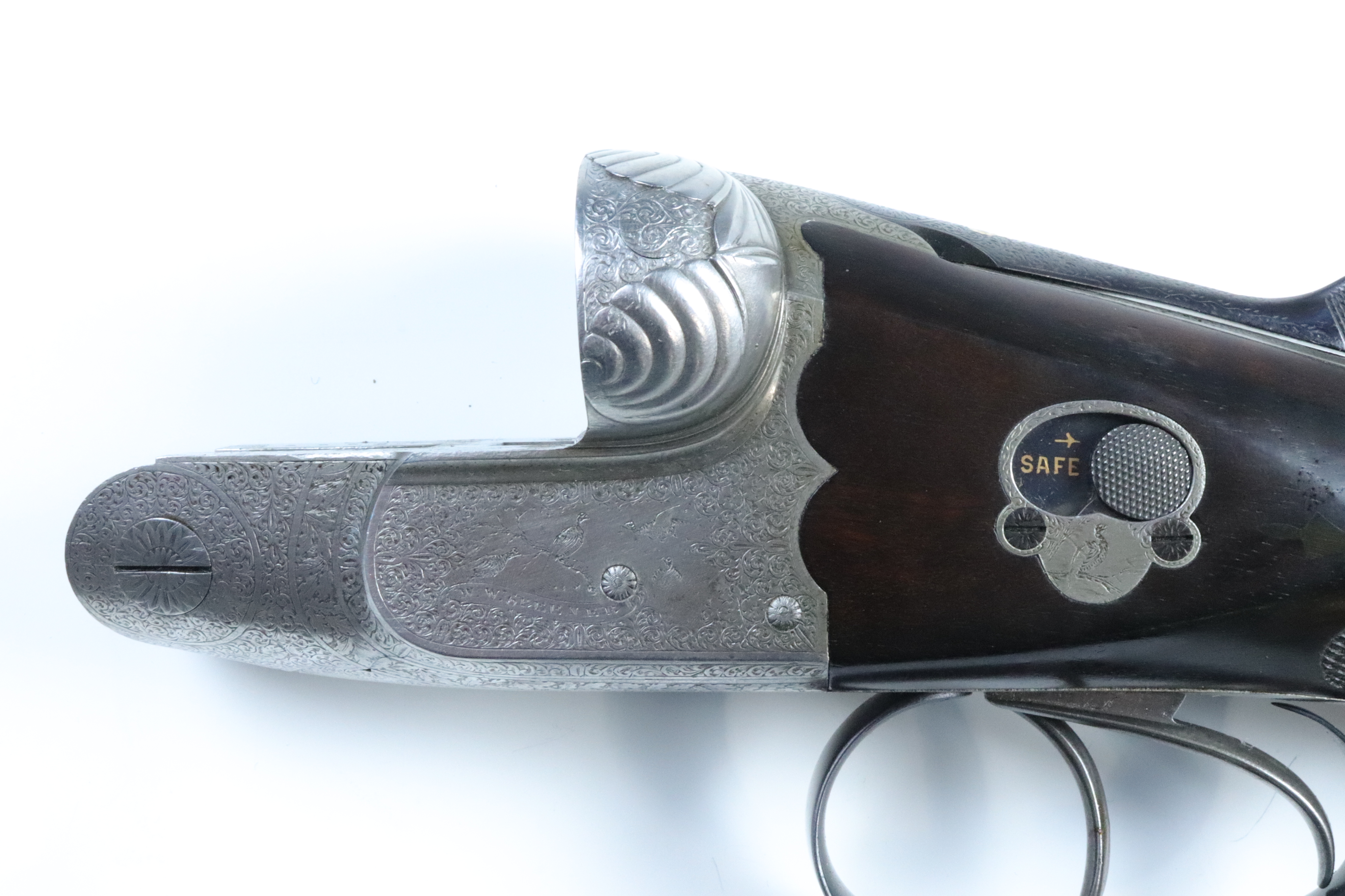 A W.W. Greener, "Imperial Grade" 12 bore side by side boxlock ejector shotgun, 46697, the sides - Image 14 of 18