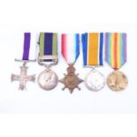 A Great War gallantry medal group, comprising a Military Cross, 1914 - 1915 Star, British War and