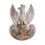 A Free Polish navy bi-metallic cap badge, 41 mm