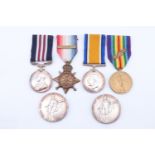 A Great War gallantry medal group comprising a Military Medal, 1914 Star with clasp, British War and