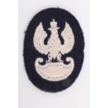 A Free Polish Army armoured troops embroidered cap badge