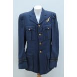 A Second World War RAF flight lieutenant Observer's tunic, the label bearing the name P/O T Mills