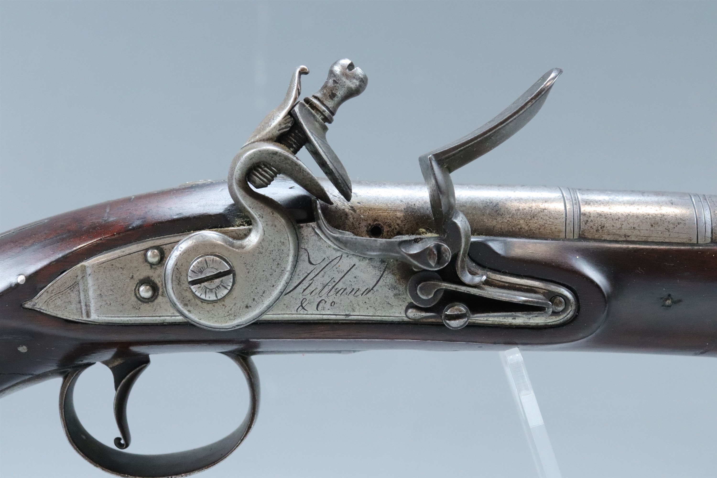 A George III white metal and iron mounted flintlock holster pistol by Ketland, having a 9 3/4 inch - Image 3 of 15