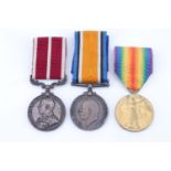 A Great War Meritorious Service and campaign medal group, that of 168358 Bmbr H D Cox, RA,