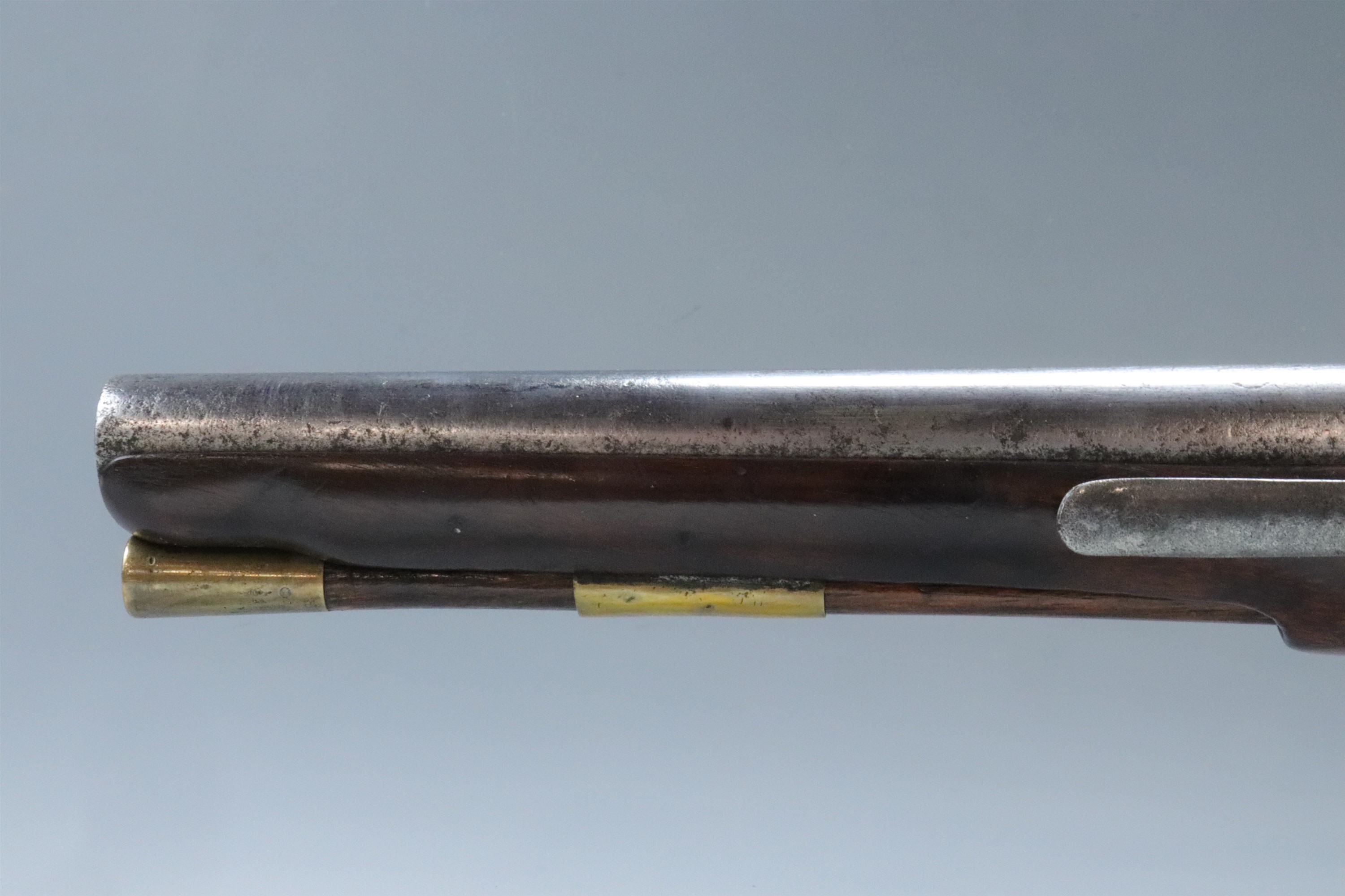 An extremely early Tower flintlock Sea Service pistol, the lock plate dated 1719 - Image 8 of 9