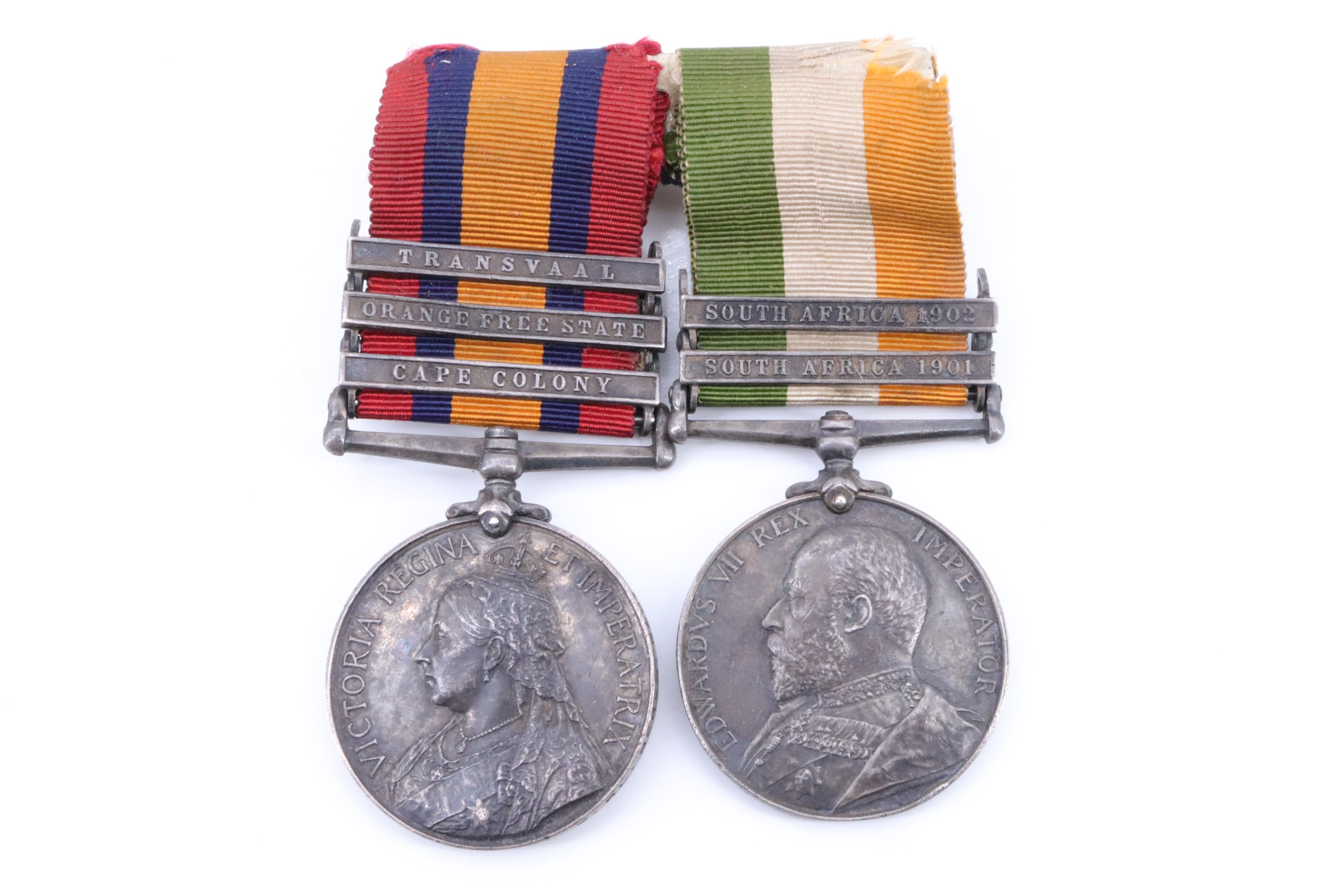 A Queen's South Africa medal with three clasps, together with a King's South Africa medal to 4795
