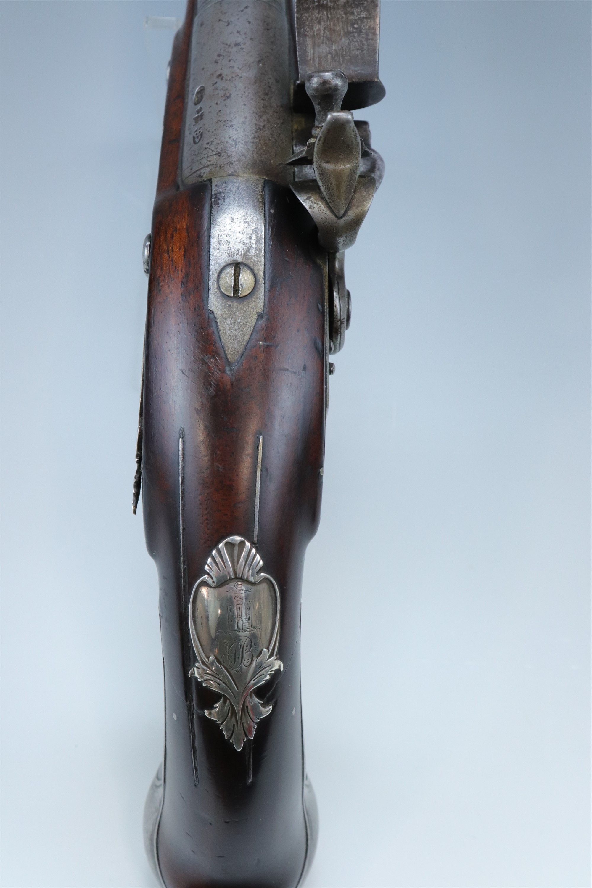 A George III white metal and iron mounted flintlock holster pistol by Ketland, having a 9 3/4 inch - Image 12 of 15